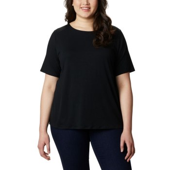 Dámské Tričko Columbia Essential Elements Short Sleeve Plus Size Černé DSQGHI406